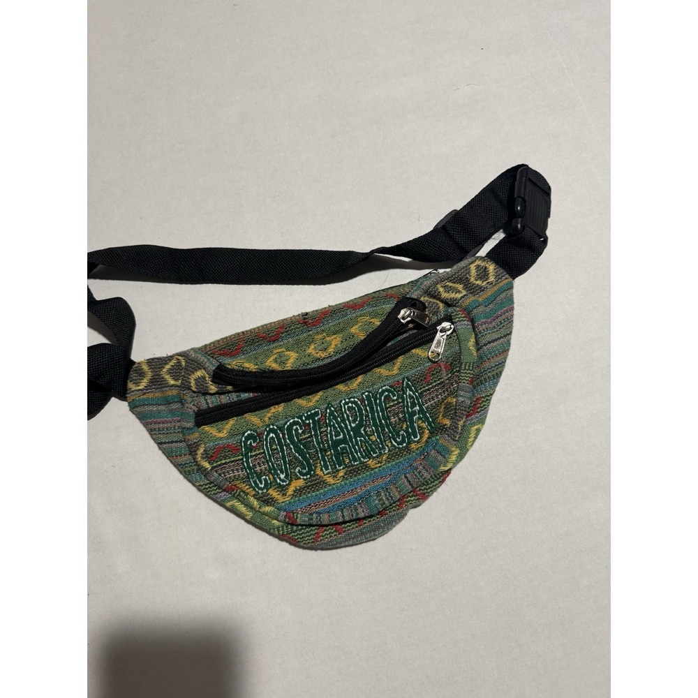 Vintage 'Costa Rica' Multicolored Embroidered Fanny Waist Pack w/adj strap